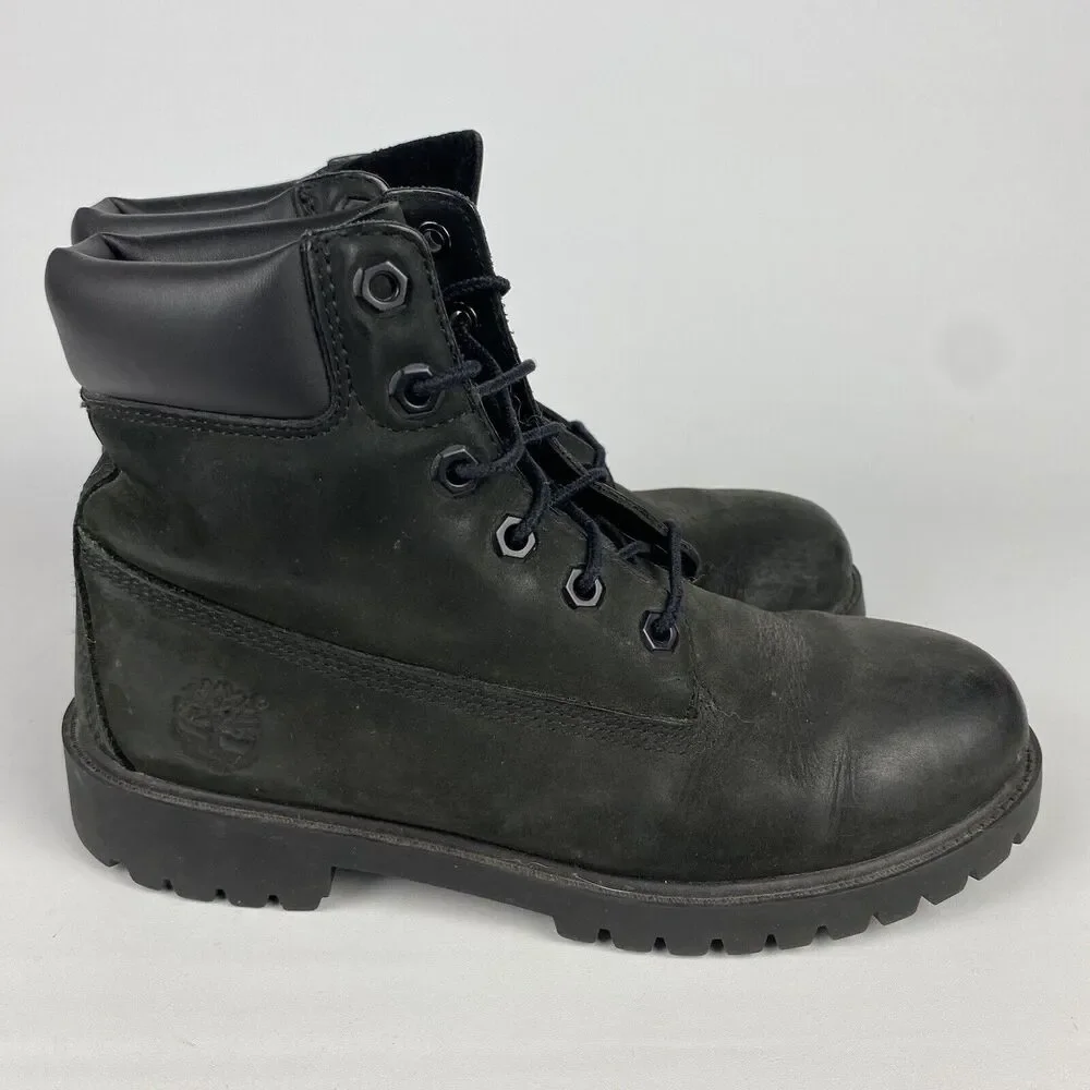 Timberland Junior 6-Inch Premium Size 5 M Black Nubuck Boots Waterproof‎ 12907